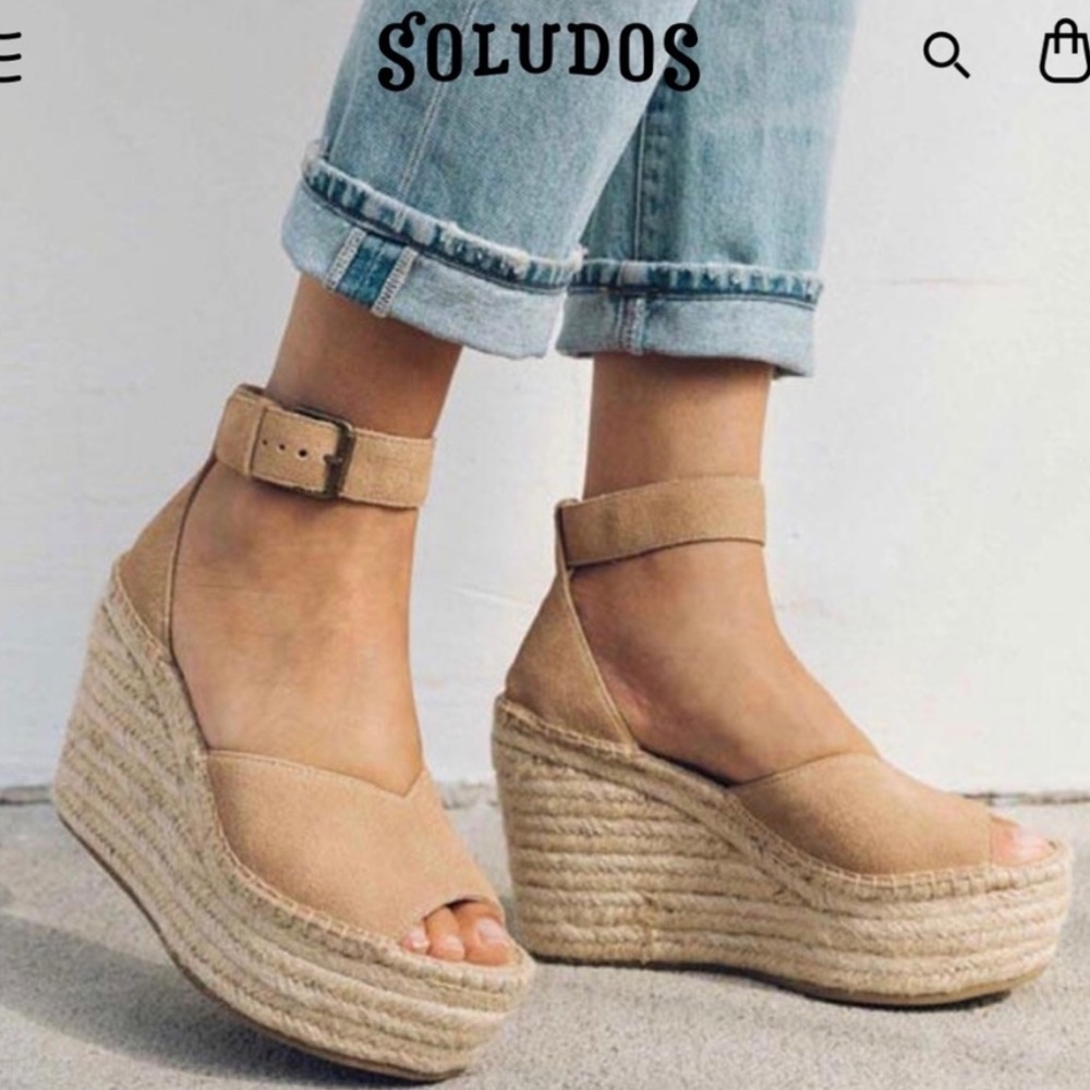 soludos positano platform wedge 7.5 comfort espadrilles
